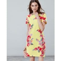 Womens Riviera Print Dress With Short Sleeves - LEMON FLORAL