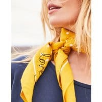Womens Tiewell Embroidered Neckerchief - GOLD TEXT