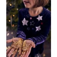 Girls Victoria Velvet Applique Swishy Dress 1-6 Years - NAVY STAR