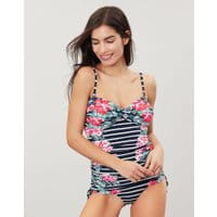 Womens Delphine One Piece Swimsuit - NAVY SPACED STRIPE FLORAL