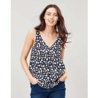 Womens Kyra V Neck Cami - NAVY LEOPARD