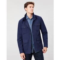 Mens Oakes Multi Pocket Cotton Military Jacket - FRENCH NAVY