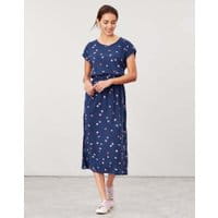 Womens Alma Jersey Midi Dress - NAVY PANSY