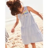 Girls Clarissa Applique Jersey Dress 1-6 Years - BLUE SHOOTING STARS