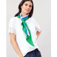 Womens Jenny Slim Neckerchief - GREEN ZEBRAS