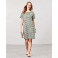 Womens Liberty A Line Jersey Dress - GREEN BEE STRIPE