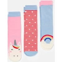 208950 3Pk  Socks - PINK UNICORN