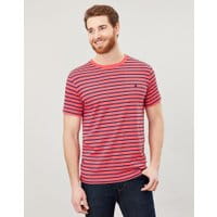 Mens Boathouse  Striped Crew Neck T-Shirt - PINK BLUE STRIPE