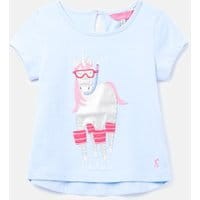 Girls Maggie Applique Top 1-6 Years - BLUE SEA HORSE