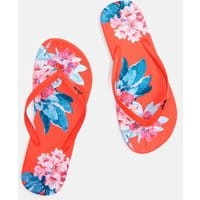 Womens Flip Flops - RED FLORAL