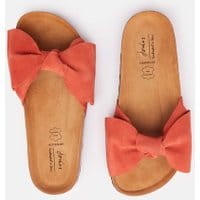 Womens Bayside Bow Slider Sandal - CORAL