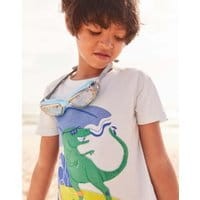 Boys Archie Applique T-Shirt 1-6 Years - BLUE SURFING DINO