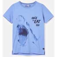 Ben Screenprint T-Shirt 3-12 Years - BLUE SHARKS