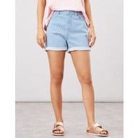 Womens Shirley Striped Denim Shorts - DENIM STRIPE