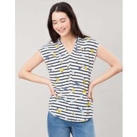 Womens Ryder Print Sleeveless Top - NAVY MEADOW STRIPE