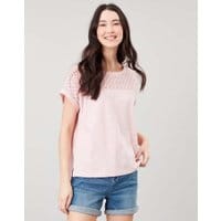 Womens Cassi Grown On Sleeve Jersey Top - PALE PINK