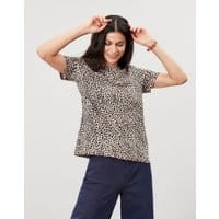 Womens Lizzie Short Sleeve Jersey Top - LEOPARD