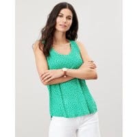 Womens Sophie Print Jersey Tank Top - GREEN STARS