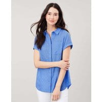 Womens Dela Texture Sleeveless Button Through Shirt - BLUE STARFISH