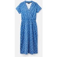Womens Thurwell Front wrap bodice dress - BLUE SPOT