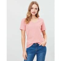 Womens Celina Drapey V Neck Top - PALE PINK