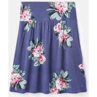 Womens Tayla Print Jersey skirt with gathers - FLORAL BLUE