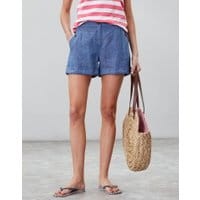 Womens Lydia Linen Shorts - BLUE