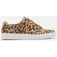 Womens Solena Luxe Leather Cupsole Sneakers - LEOPARD