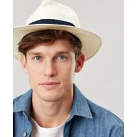 Mens Burnham Woven Hat - CREAM