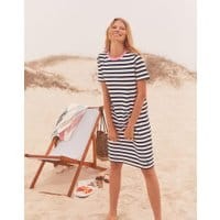 Womens Liberty A Line Jersey Dress - NAVY STRIPE
