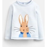 Baby Girls Dash Applique Sweatshirt - BLUE STRIPE PETER RABBIT