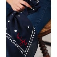 Womens Tiewell Square Neckerchief - NAVY STARS