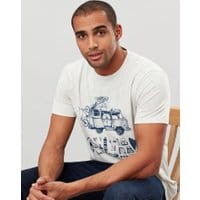 Flynn Graphic Print Crew Neck T-Shirt - CREAM MARL