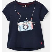 Astra Applique T-Shirt 3-12 Years - NAVY CAMERA