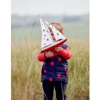 Boys Flip It Reversible Vest - NAVY RED STAR
