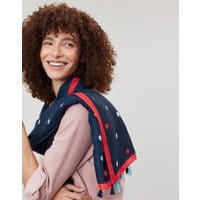 Newheaven Printed Stripe Scarf - NAVY SPOT