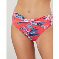 Womens Belle Bikini Bottoms - RED FLORAL