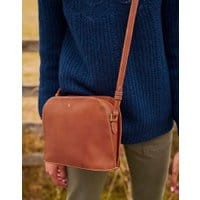 Womens Langton Dome Leather Cross Body Purse - TAN