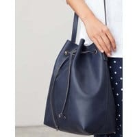 Womens Tia Pu Bucket Purse - FRENCH NAVY