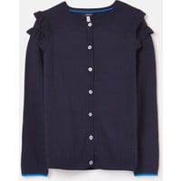 Girls Rosie Frill Shoulder Cardigan 1-12 Years - NAVY