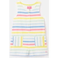 Girls Selina Towelling Playsuit 1-6 Years - WHITE MULTI STRIPE