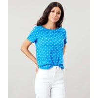 Womens Alverton Print V-Neck Back T-Shirt - BLUE SPOT