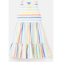 Girls Juno Tiered Dress 3-12 Years - WHITE MULTI STRIPE