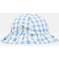 Baby Girls Buzzy Frill Hat - BLUE BEES CHECK