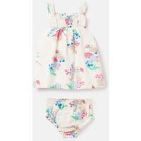Baby Girls Linbury Woven Dress And Knicker Set 0-24 Months - WHITE FLORAL
