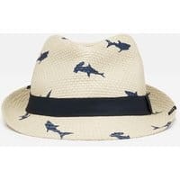 Boys PRINTED TRILBY Hat - STRAW SHARKS