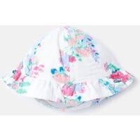 Baby Girls Buzzy Frill Hat - WHITE FLORAL