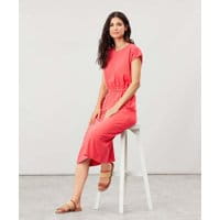 Womens Alma Solid Jersey Midi Dress - POPPY