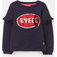 Girls Tiana Frill Sleeve Sweatshirt 3-12 Years - Navy Hi Bye