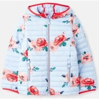 Girls Kinnaird Print Packaway Padded Jacket 1-12 years - BLUE FLORAL